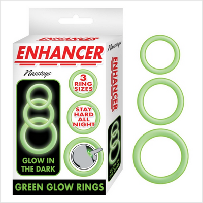 Enhancer - Green Glow Cock Rings 3 pack-Adult Toys - Cock Rings-Nasstoys-Danish Blue Adult Centres