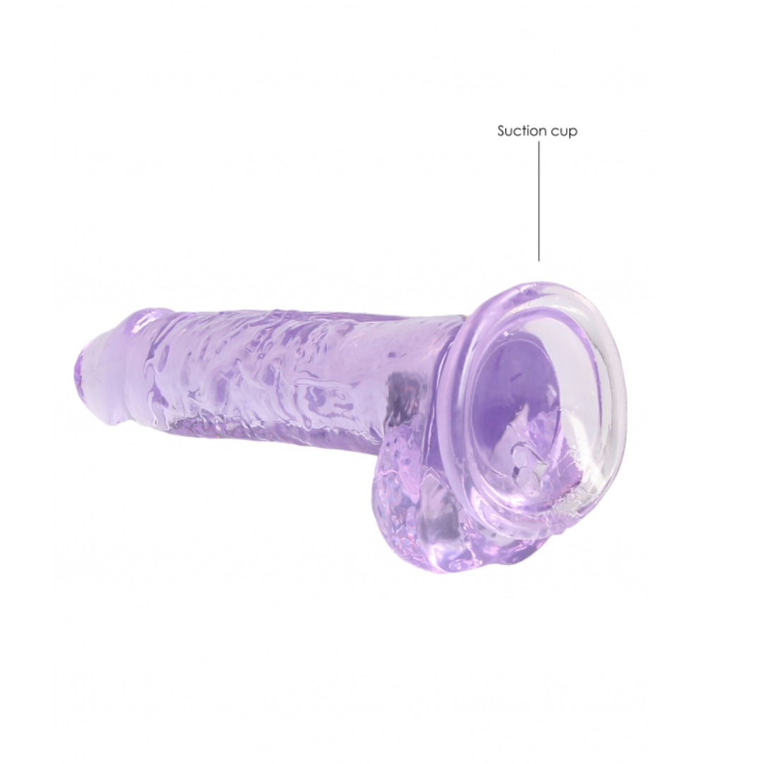 RealRock Crystal Clear Realistic With Balls 7"/17cm Purple