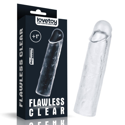 LoveToy Clear Penis Extender Sleeve --Adult Toys - Cock Rings - Sleeves-LoveToy-Danish Blue Adult Centres