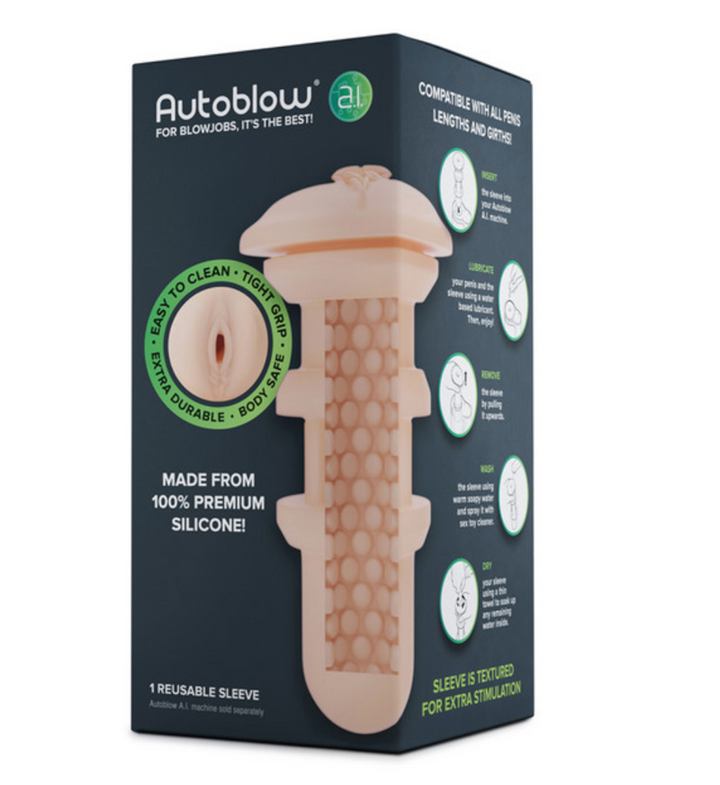 Autoblow A.I. Silicone Vagina Sleeve - White