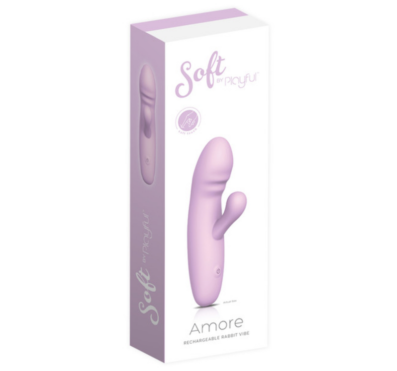 Soft By Playful - Amore Rechargeable Rabbit Vibrator-Adult Toys - Vibrators - Rabbits-Playful-Danish Blue Adult Centres