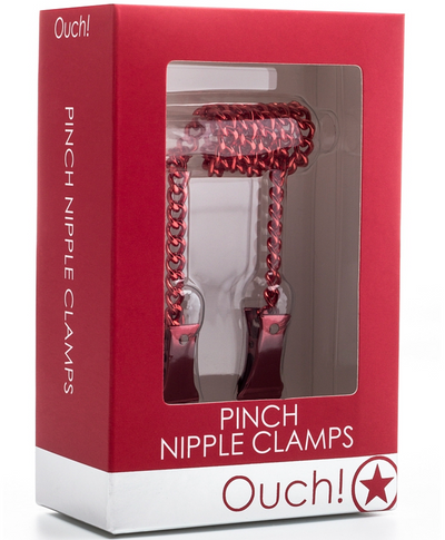 OUCH! Pinch Nipple Clamps With Chain