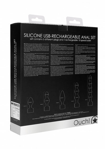 OUCH! Silicone Rechargeable Anal Set