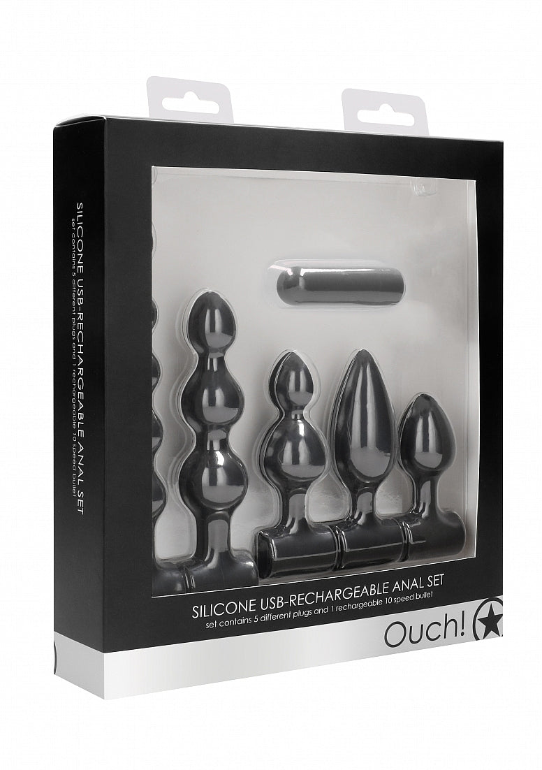 OUCH! Silicone Rechargeable Anal Set