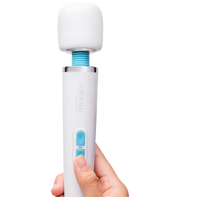 Le Wand Petite with USB-C charging cable showing button operations - Adult Toys - Vibrators - Wands - Danish Blue Adult Centres