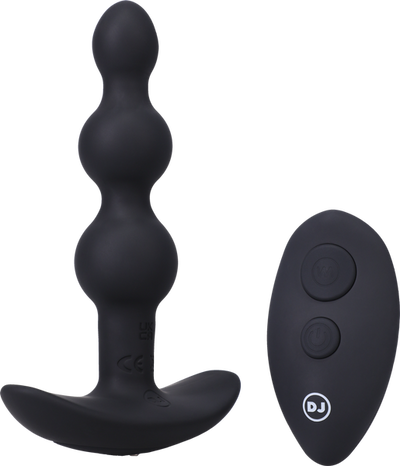 A-Play - Beaded Vibe - Rechargeable Remote Control Anal Plug-Adult Toys - Anal - Beads& - Balls-Doc Johnson-Danish Blue Adult Centres