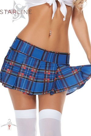 Starline Plaid Skirt-Clothing - Costumes - Fantasy & Role Play-Starline Lingerie-Danish Blue Adult Centres