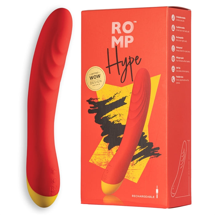 ROMP Hype G-Spot Vibrator (Red)-Adult Toys - Vibrators - G-Spot-ROMP-Danish Blue Adult Centres