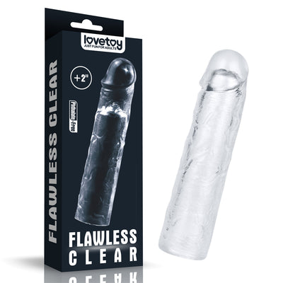 LoveToy Clear Penis Extender Sleeve --Adult Toys - Cock Rings - Sleeves-LoveToy-Danish Blue Adult Centres