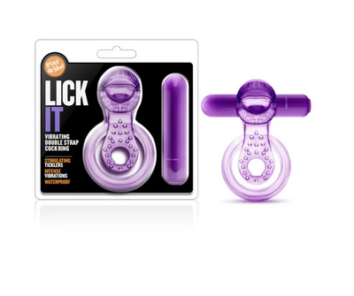 Play With Me - Lick It Vibrating Cock Ring-Adult Toys - Cock Rings - Vibrating-Blush-Danish Blue Adult Centres