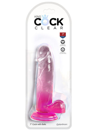 King Cock Realistic Dildo - Clear