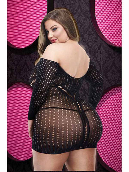 Lapdance Jacquard Mini Dress Black Queen Size-Clothing - Club Wear & Dresses-Lapdance-Danish Blue Adult Centres
