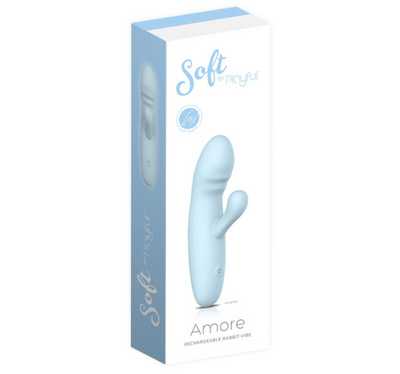 Soft By Playful - Amore Rechargeable Rabbit Vibrator-Adult Toys - Vibrators - Rabbits-Playful-Danish Blue Adult Centres