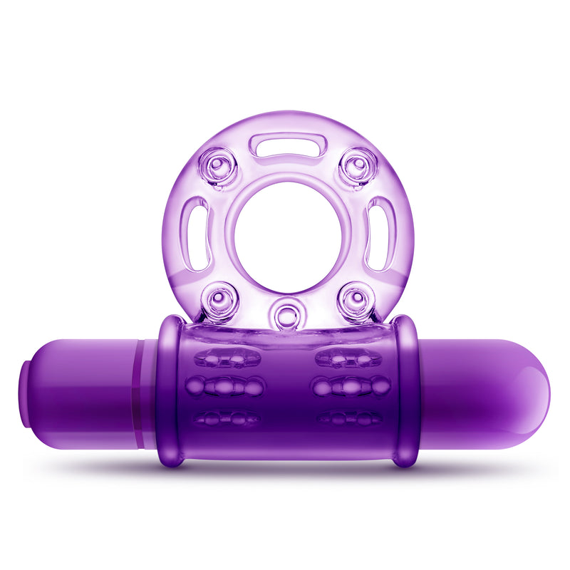 Play With Me Couples Play Vibrating Cock Ring - Purple-Adult Toys - Cock Rings - Vibrating-Blush-Danish Blue Adult Centres