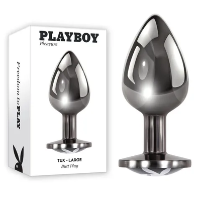 Playboy Pleasure Tux Butt Plug Large-Adult Toys - Anal - Plugs-Playboy-Danish Blue Adult Centres