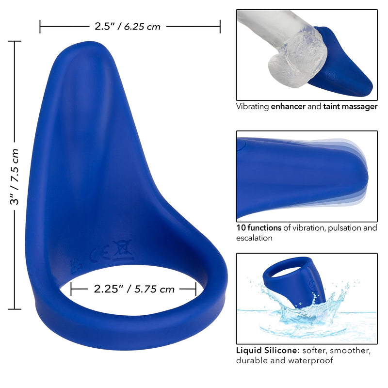 Admiral - Liquid Silicone Vibrating Perineum Massager Cock Ring-Adult Toys - Cock Rings - Vibrating-CalExotics-Danish Blue Adult Centres