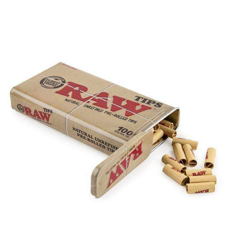 Raw Pre-Rolled Tips Tin 100 Tips