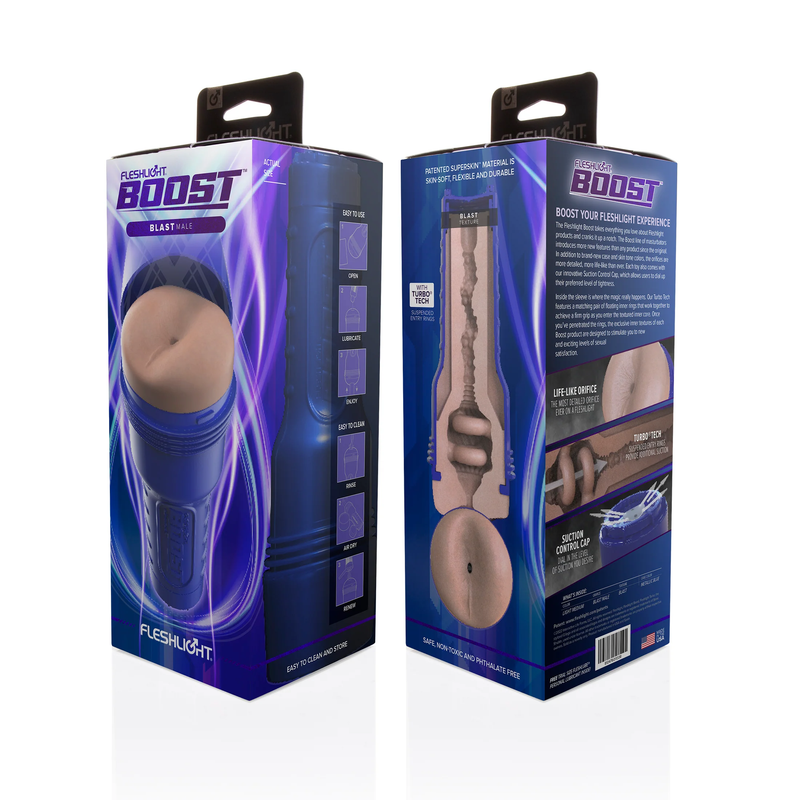 Fleshlight Boost Blast Realistic Anal Masturbator-Adult Toys - Masturbators-Fleshlight-Danish Blue Adult Centres