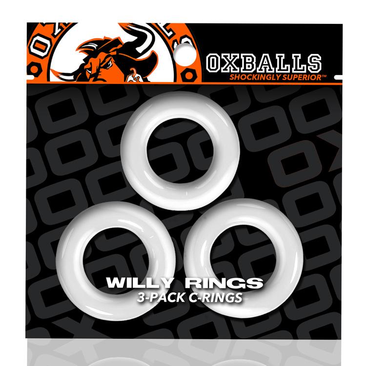 OXBALLS Willy Rings 3-pack stretchy cockrings White