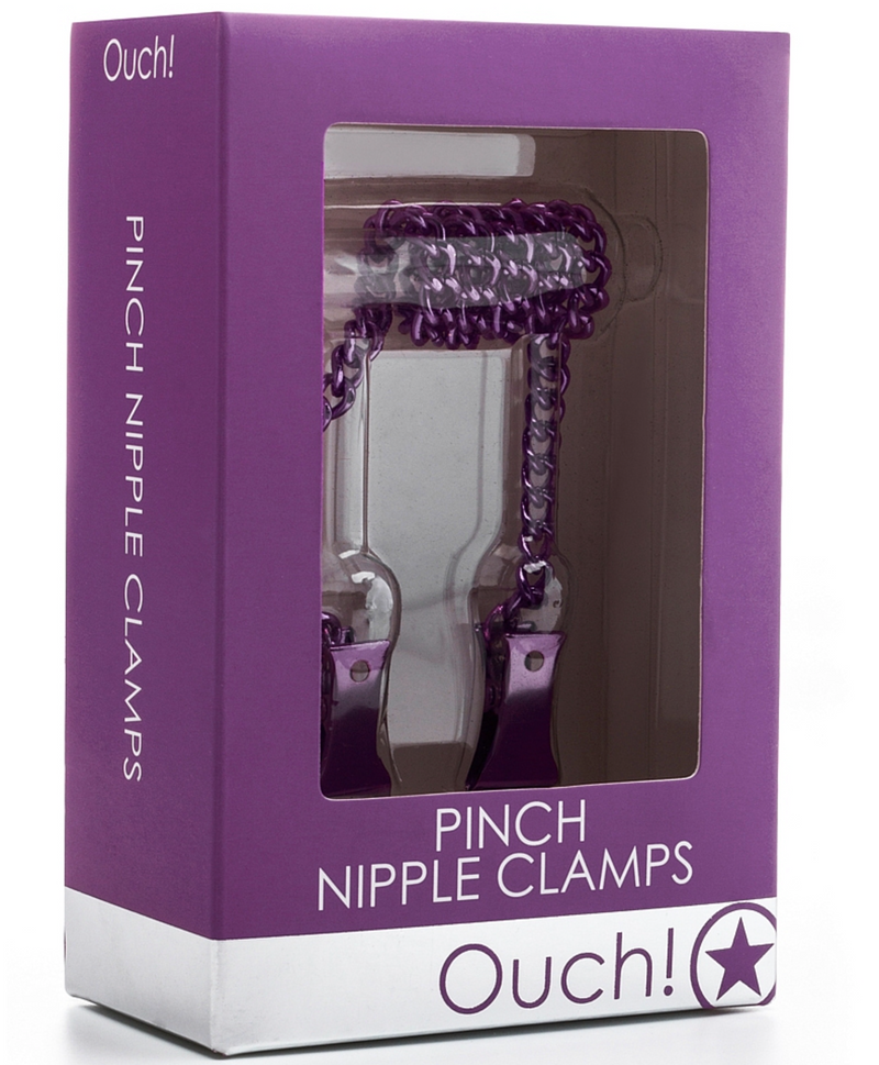 Ouch! Pinch Nipple Clamps With Chain