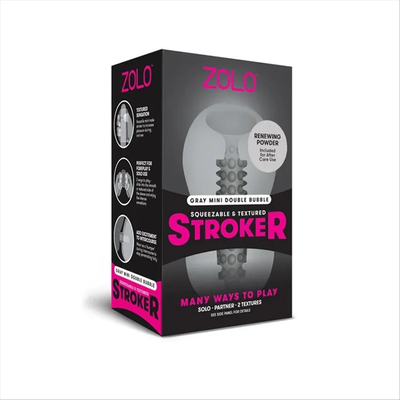 Zolo Pleasure Pill & Bubble Stroker Grey Bundle