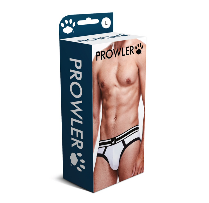 Prowler Brief - White with Black