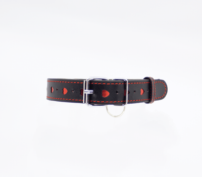 Love In Leather Velvet Heart Cut Outs Collar
