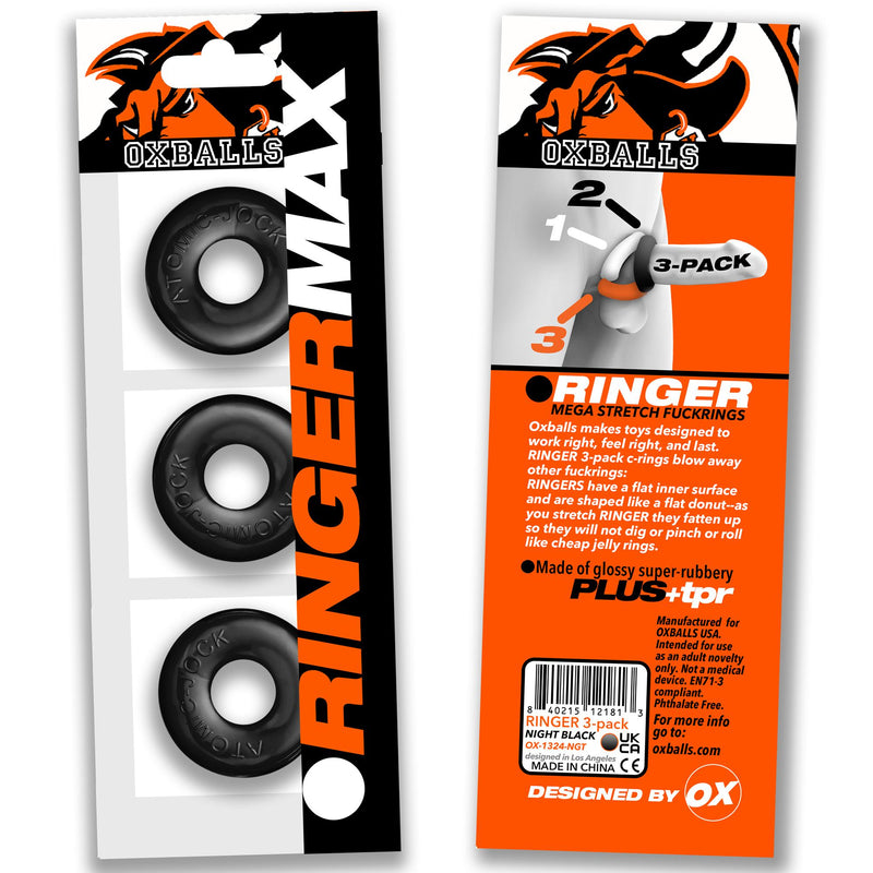 OXBALLS RINGER MAX 3-pack BLACK