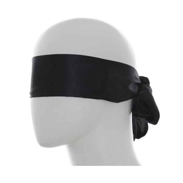 Poison Rose Satin Tie Blindfold Black