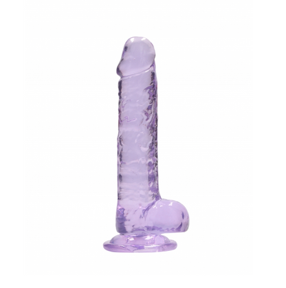 RealRock Crystal Clear Realistic With Balls 7"/17cm Purple