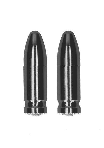 OUCH! Magnetic Nipple Clamps - Diamond Bullet  Grey