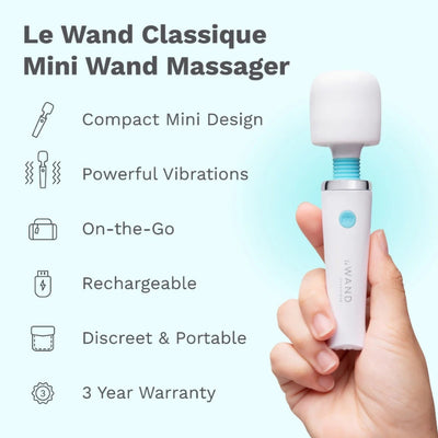 Le Wand Classique Mini wand massager in white - Adult Toys - Vibrators - Wands - Danish Blue Adult Centres