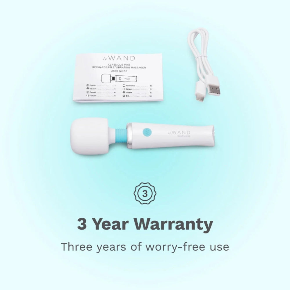 Le Wand Classique Mini Wand Massagera USB Rechargable with 3-year warranty - Adult Toys - Vibrators - Wands - Danish Blue Adult Centres