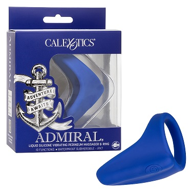 Admiral - Liquid Silicone Vibrating Perineum Massager Cock Ring-Adult Toys - Cock Rings - Vibrating-CalExotics-Danish Blue Adult Centres