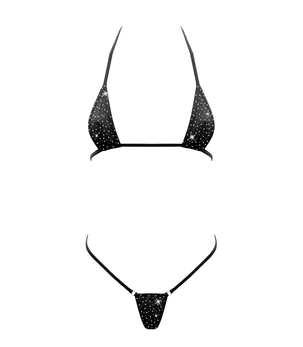 Love in Leather - Rhinestone Micro Bikini