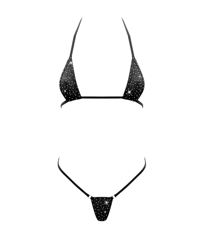 Love in Leather - Rhinestone Micro Bikini