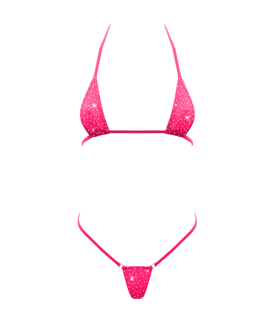 Love in Leather - Rhinestone Micro Bikini