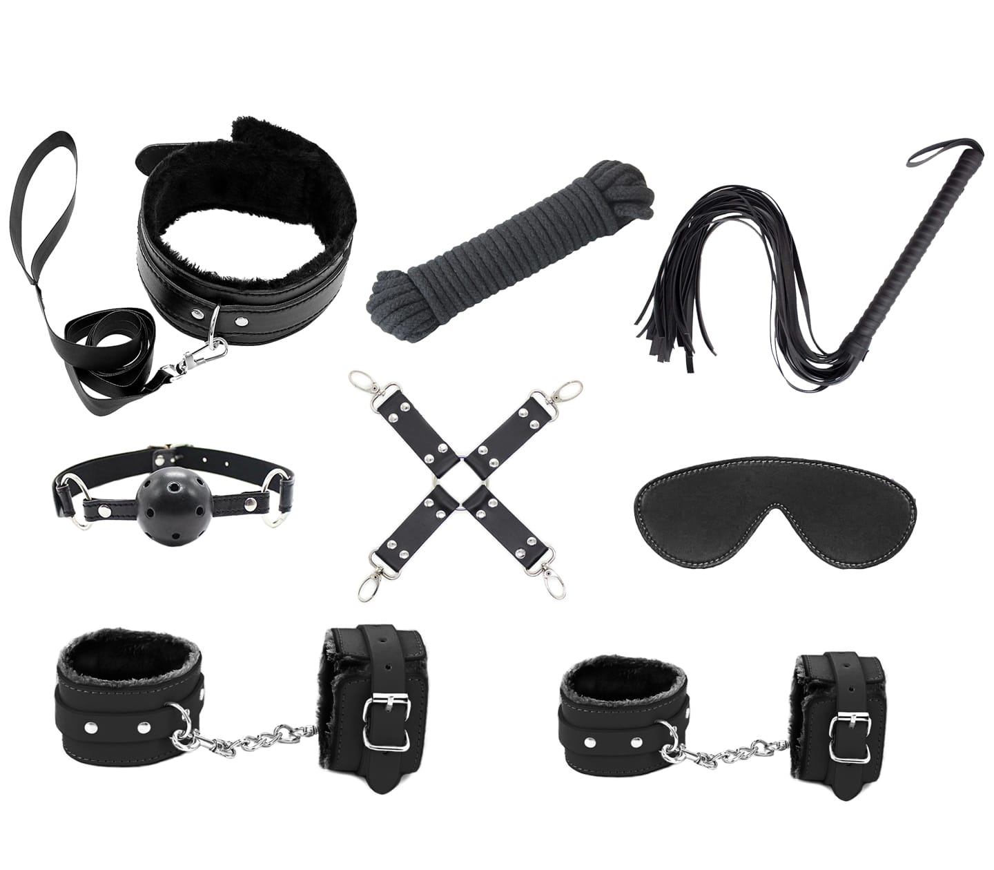 KIT001 - Love in Leather 9 Piece Bondage Kit