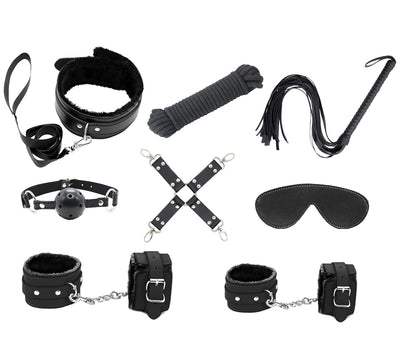 KIT001 - Love in Leather 9 Piece Bondage Kit