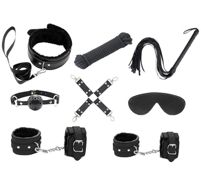 KIT001 - Love in Leather 9 Piece Bondage Kit