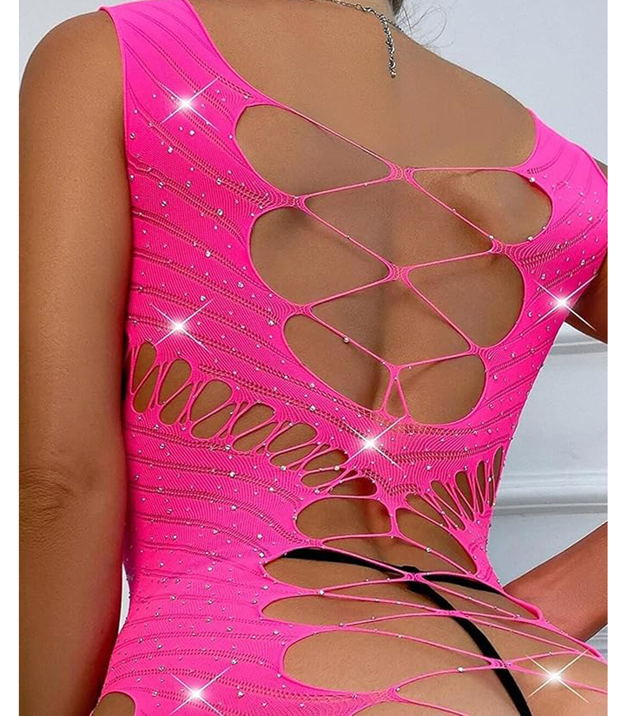 Love in Leather - Rhinestone Dress Lace Up