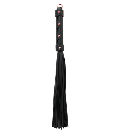 Love In Leather - Rose Gold Studded Flogger Black 55cm