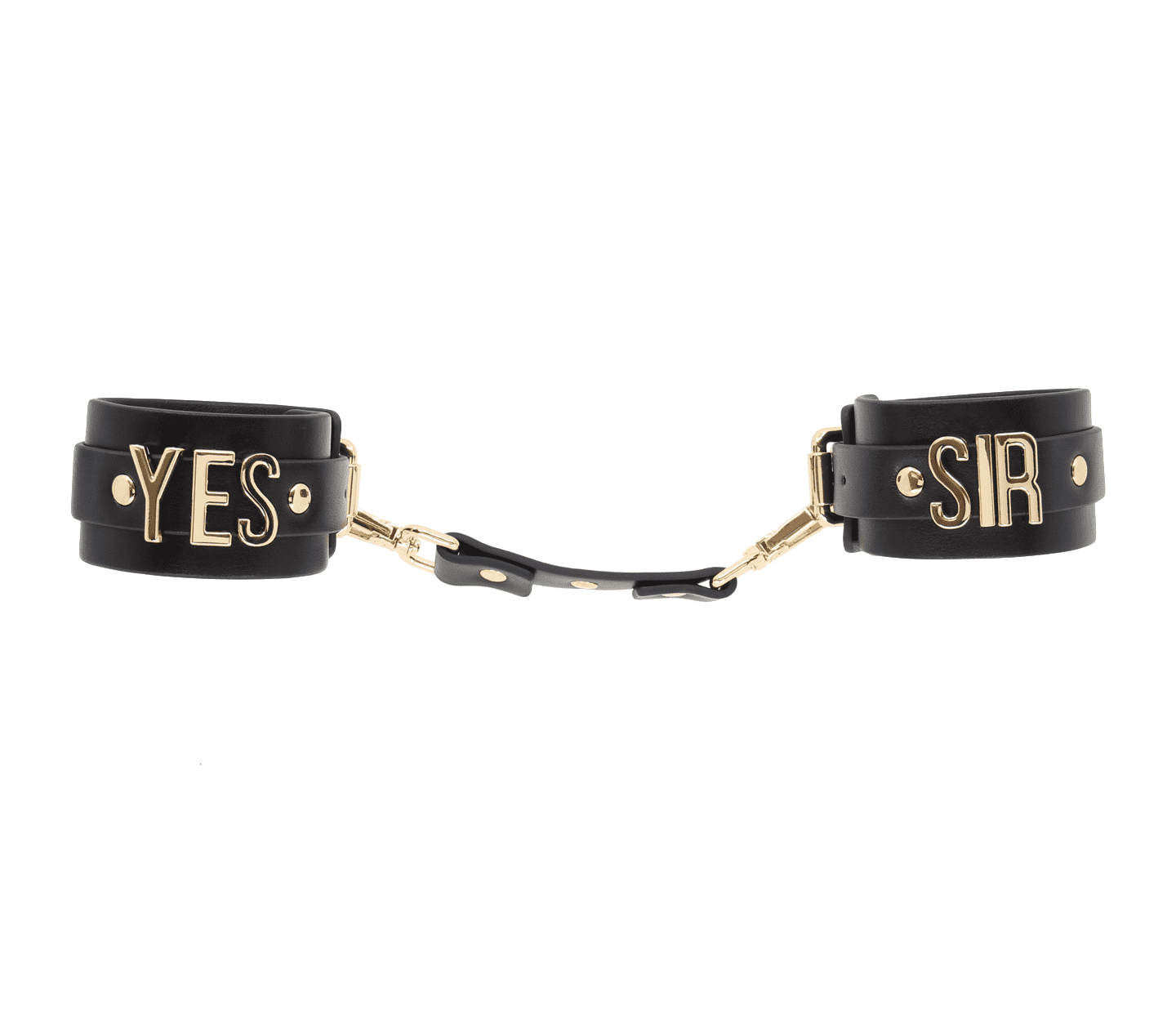 Love In Leather 'Yes Sir' Faux Leather Wrist Cuffs