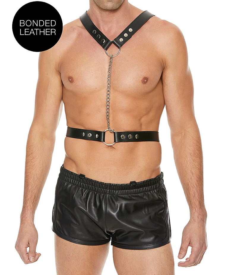 Twisted Bit Black Leather Harness