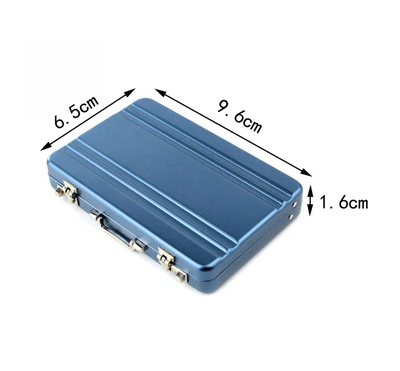 Mini Credit Card Suitcase Storage Tin For Small Items Silver