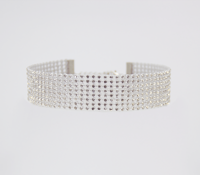Love In Leather Diamante Choker