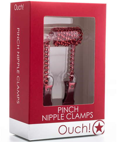 Ouch! Pinch Nipple Clamps With Chain