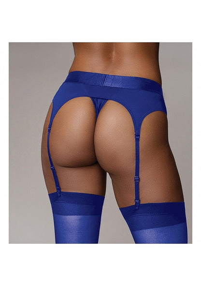 Ouch! Thong w/ Garter Vibrating Strap On Black M/L