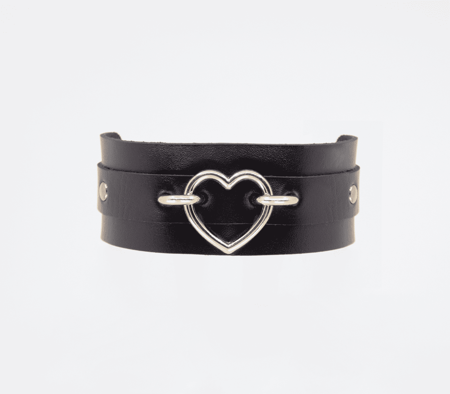 Love In Leather Heart Ring Collar