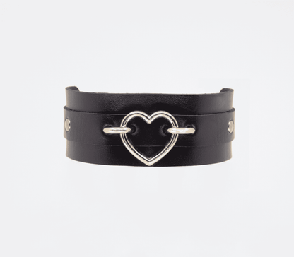 Love In Leather Heart Ring Collar